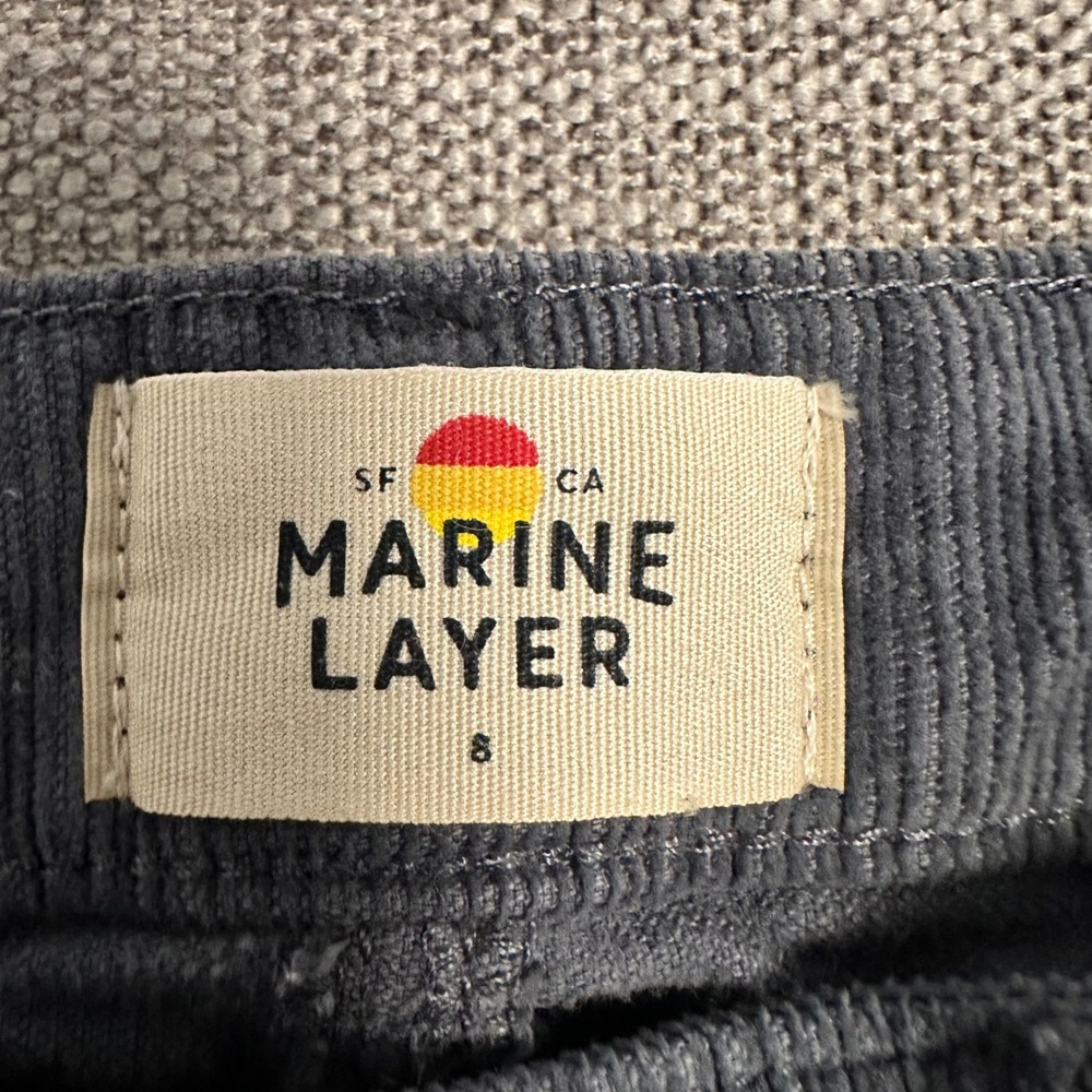 Marine Layer Corduroy Wide Leg Pants Womens 8 Grey Button Fly HighRise - Picture 4 of 9